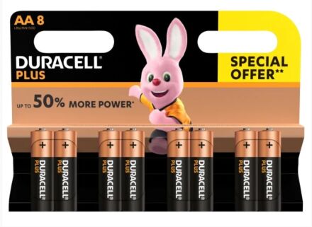 DURACELL AA SPECIAL OFFER BATTERY PACK OF 8