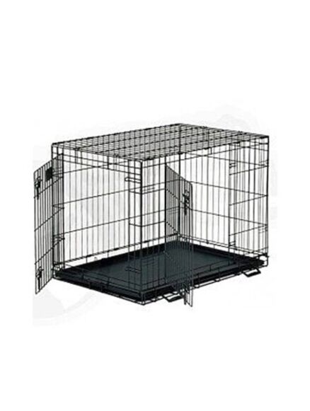 Fold Flat Pet Carrier 2 Door Dog Crate 