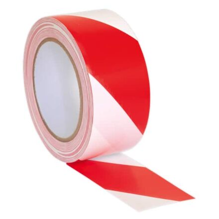 Sealey 50mm x 33m Red/White Hazard Warning Tape