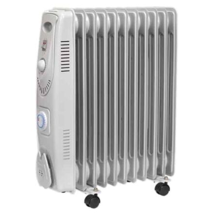 Sealey 2500W 11 Element Oil Filled Radiator with Timer