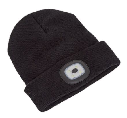 SEALEY Beanie Hat 4 SMD LED USB Rechargeable