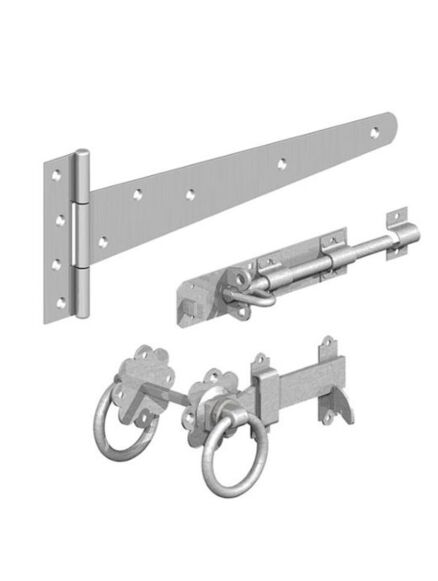 Birkdale GATEMATE® Field Gate Side Gate Kit with Ring Gate Latch & 18" Hinges Galvanised