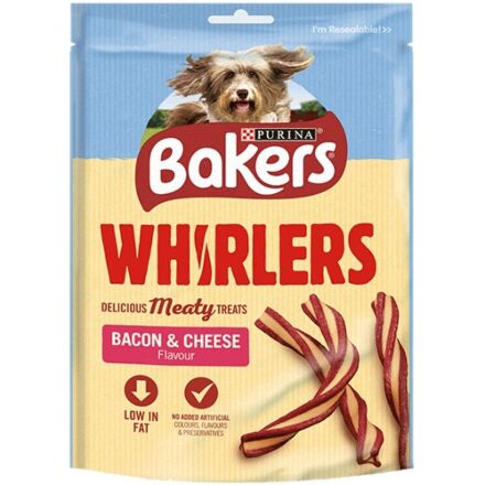 Bakers Whirlers Bacon & Cheese Adult Dog Treats